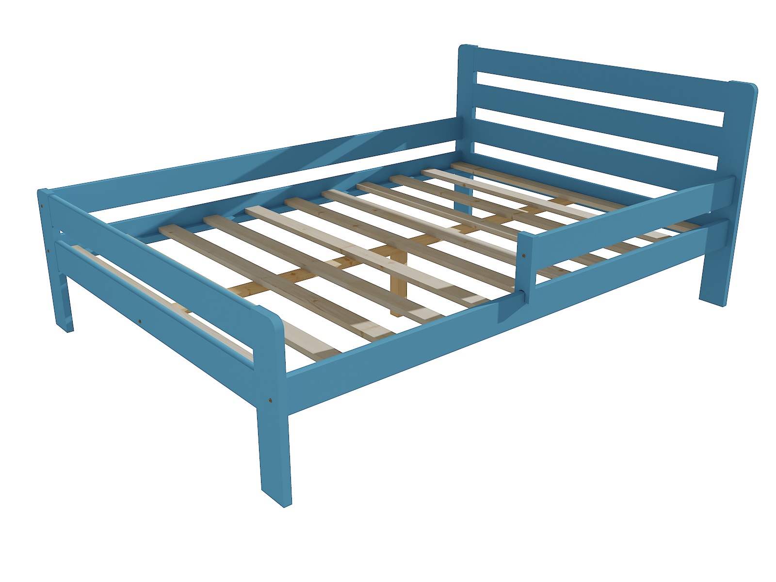 Dětská postel se zábranou BENJAMIN Barva: barva modrá, Rozměr: 140 x 200 cm