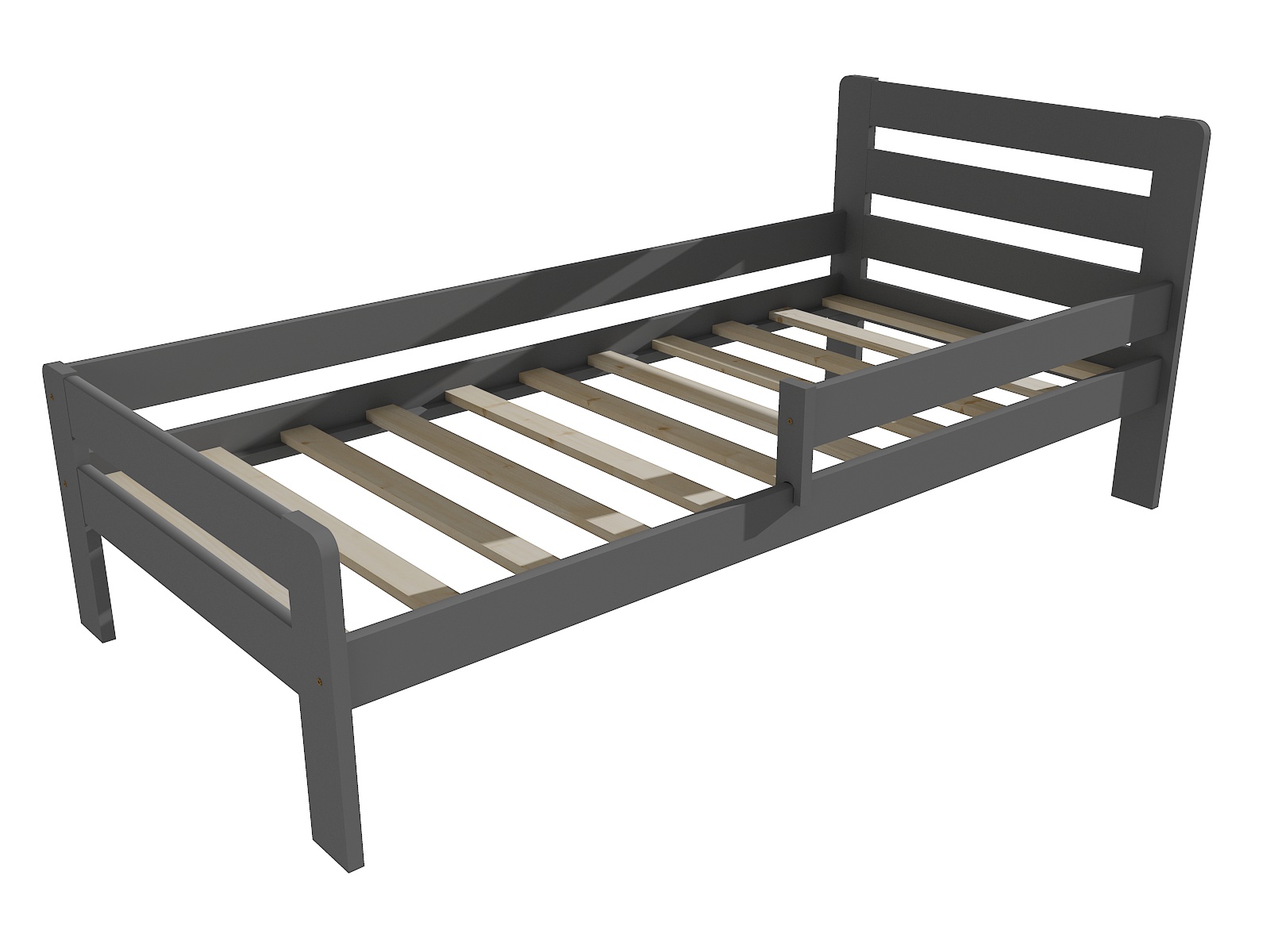 Dětská postel se zábranou BENJAMIN Barva: barva šedá, Rozměr: 100 x 200 cm