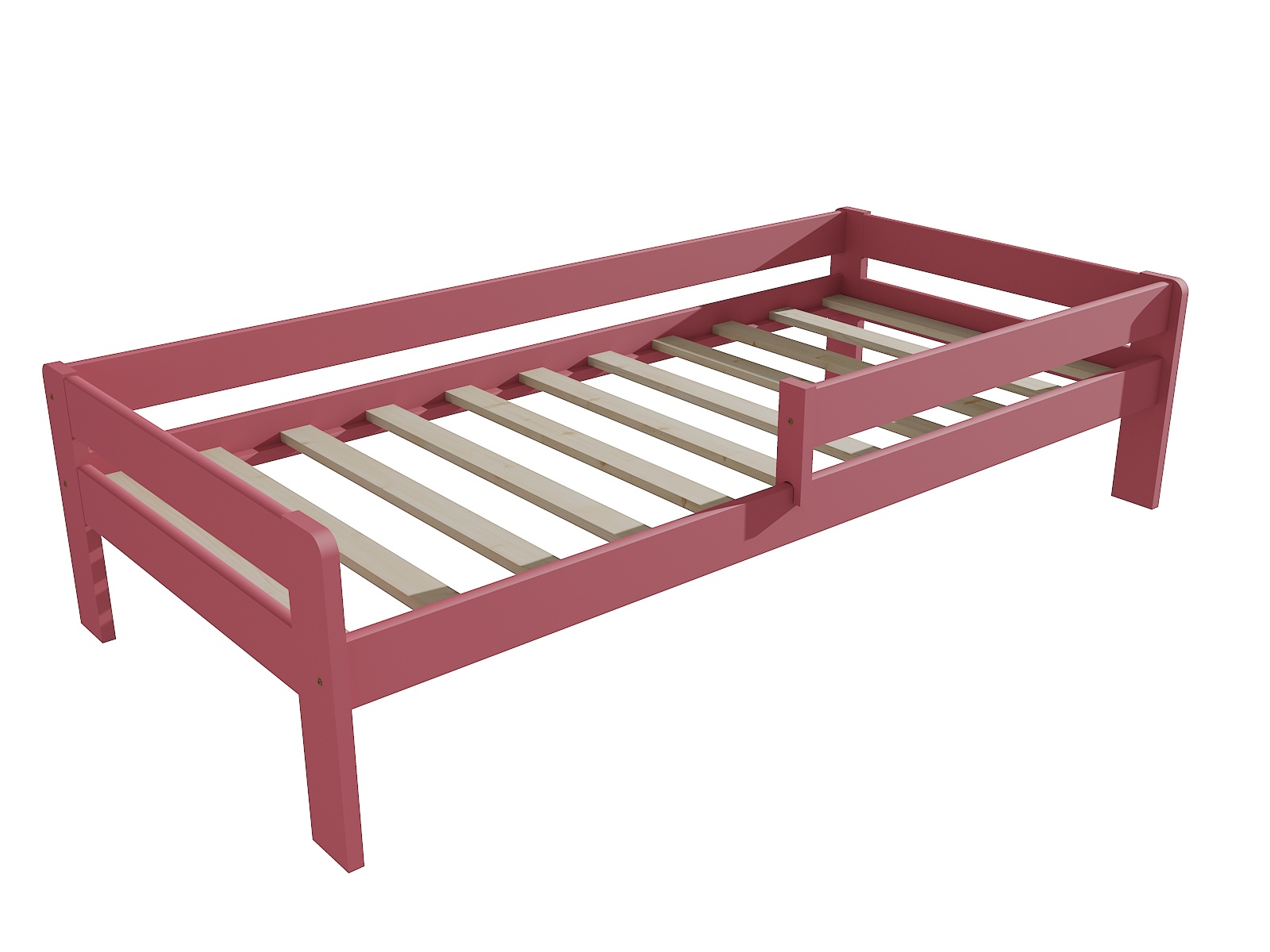 Dětská postel se zábranou MIA Barva: barva růžová, Rozměr: 70 x 160 cm