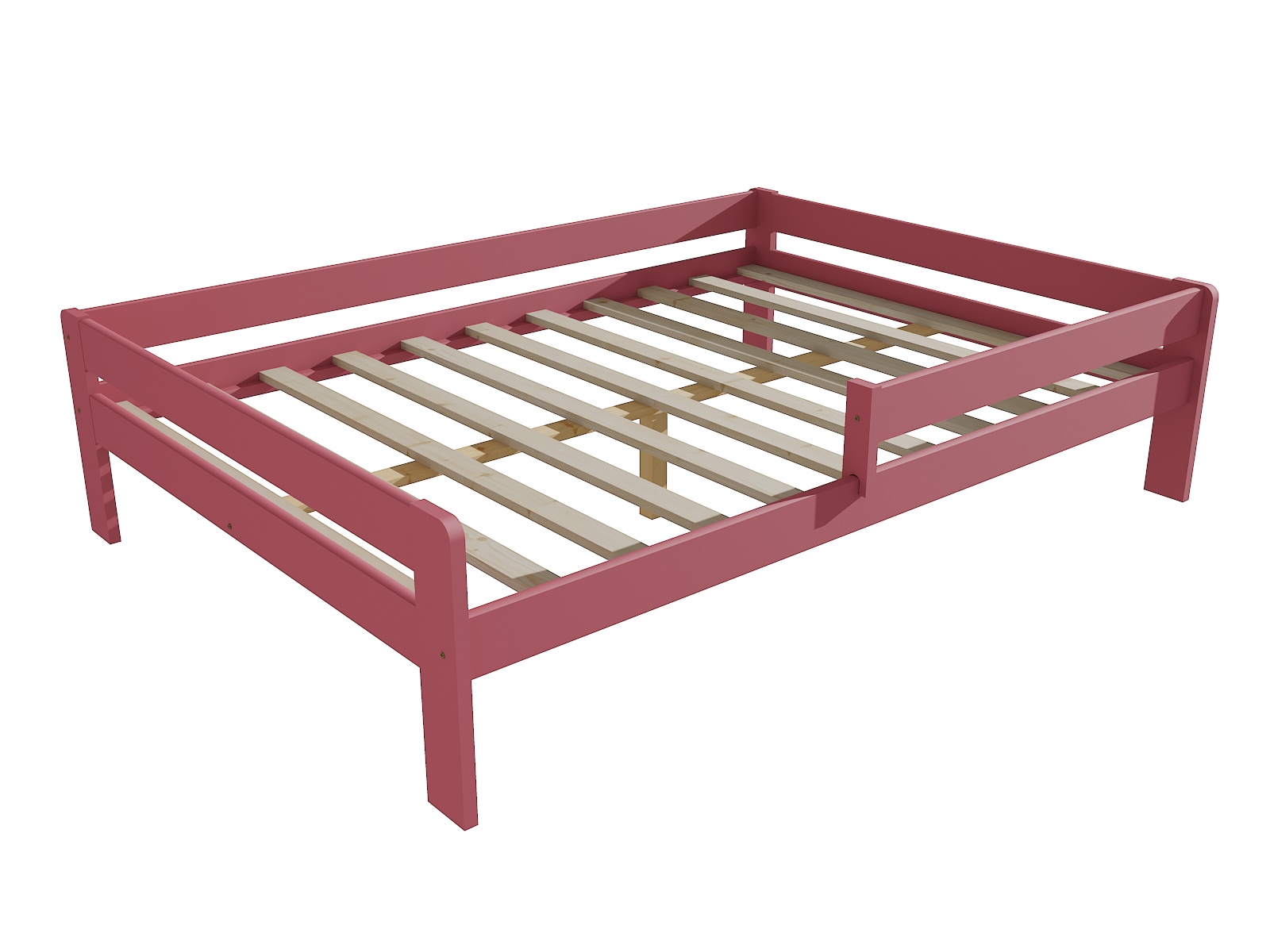 Dětská postel se zábranou MIA Barva: barva růžová, Rozměr: 100 x 200 cm