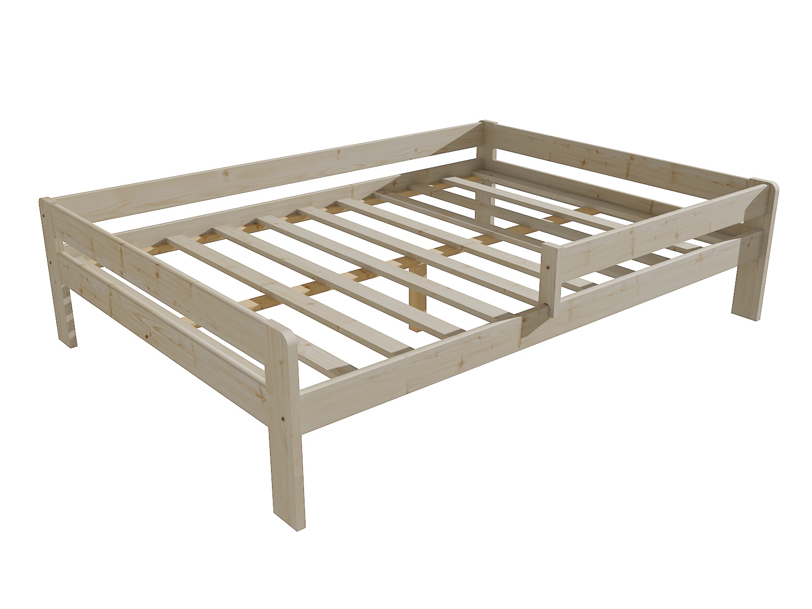Dětská postel se zábranou MIA Barva: surové dřevo, Rozměr: 120 x 200 cm