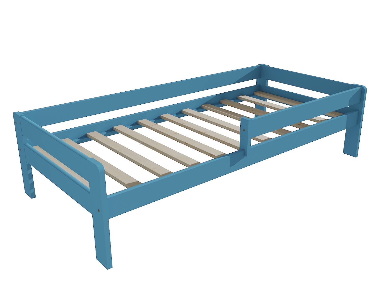 Dětská postel se zábranou MIA Barva: barva modrá, Rozměr: 70 x 160 cm