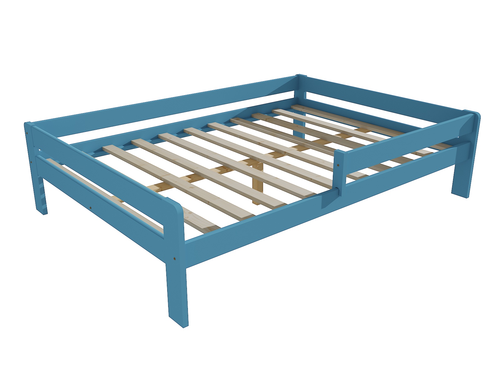 Dětská postel se zábranou MIA Barva: barva modrá, Rozměr: 140 x 200 cm
