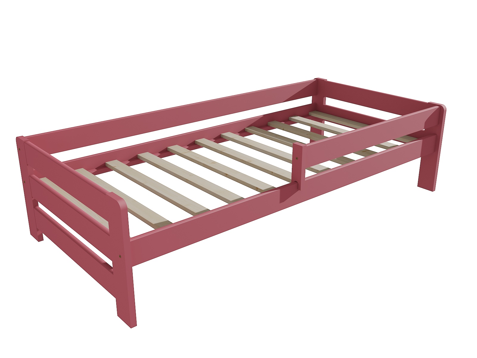 Dětská postel se zábranou ELIJAH Barva: barva růžová, Rozměr: 70 x 160 cm