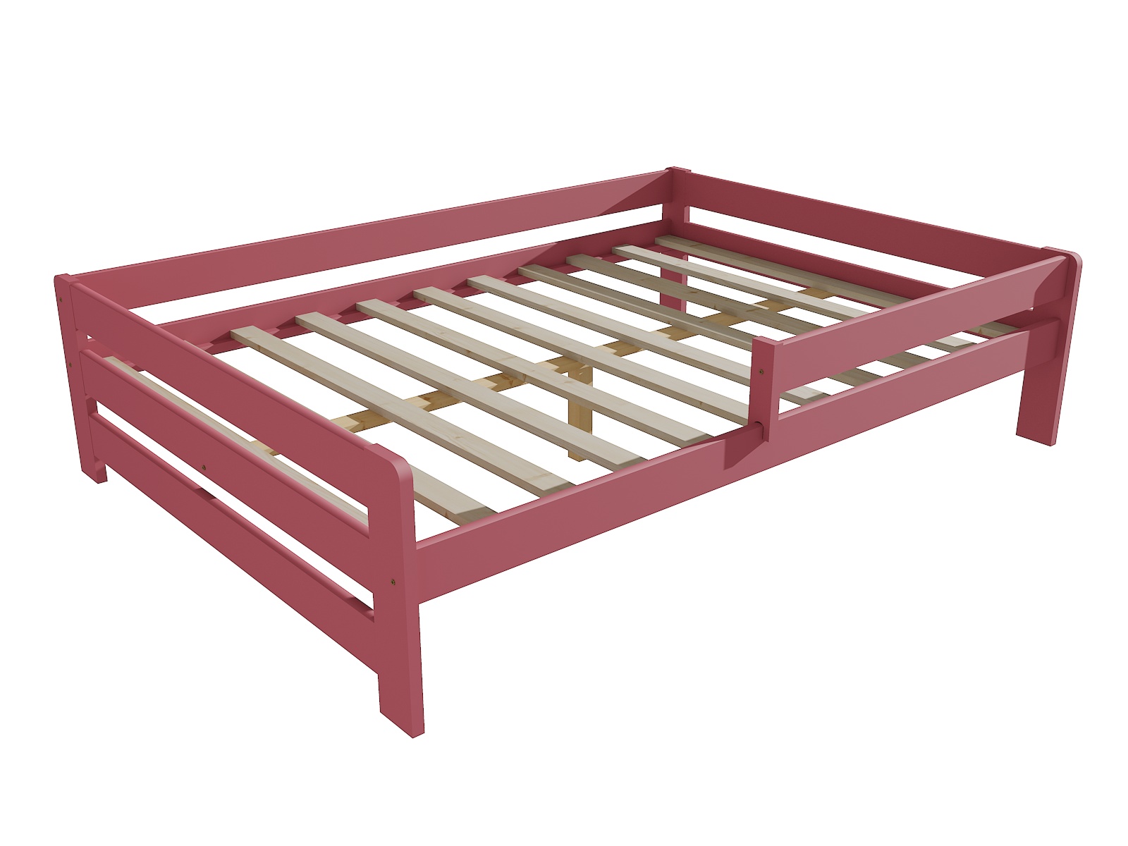 Dětská postel se zábranou ELIJAH Barva: barva růžová, Rozměr: 100 x 200 cm