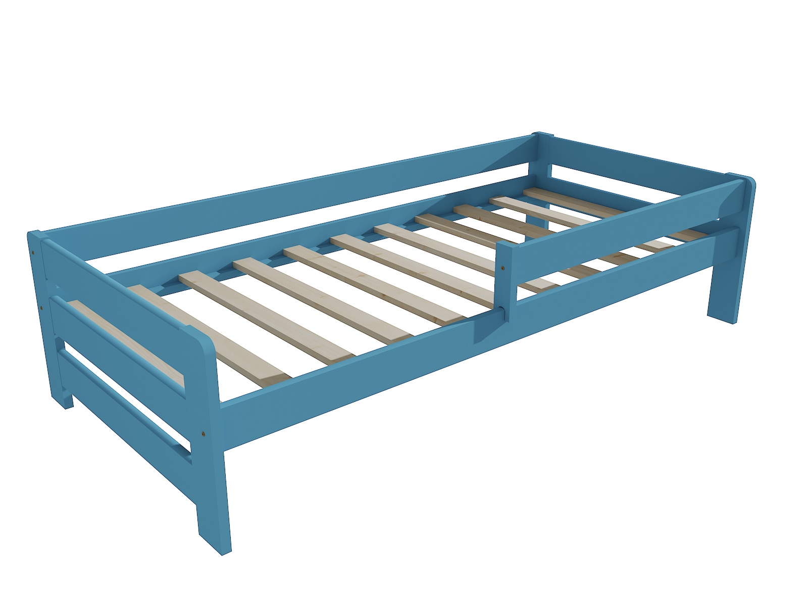 Dětská postel se zábranou ELIJAH Barva: barva modrá, Rozměr: 70 x 160 cm