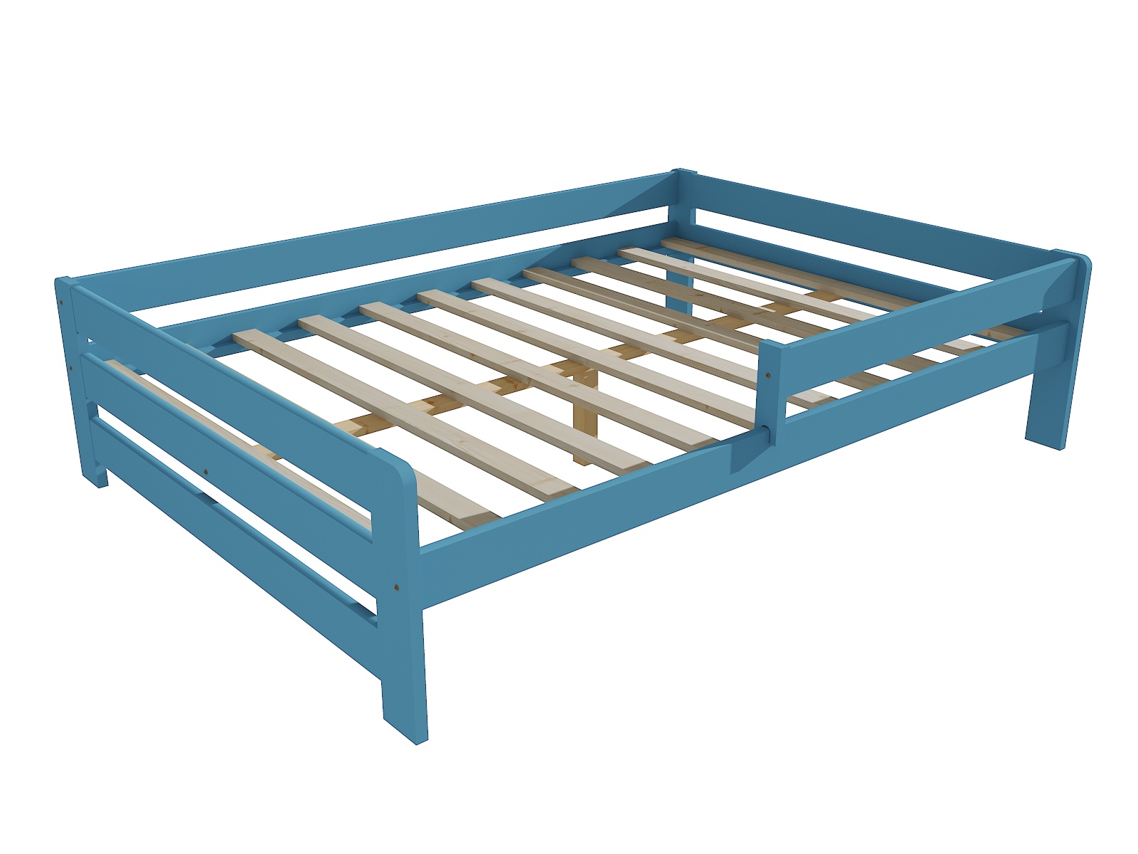 Dětská postel se zábranou ELIJAH Barva: barva modrá, Rozměr: 140 x 200 cm