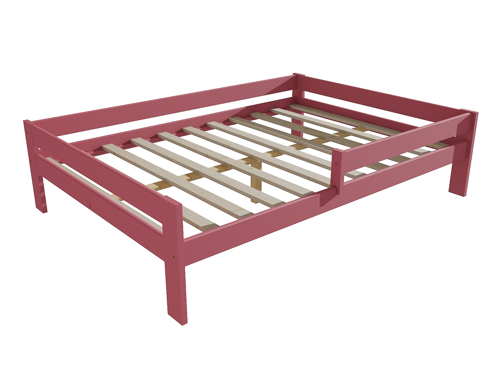 Dětská postel se zábranou HARPER Barva: barva růžová, Rozměr: 100 x 200 cm