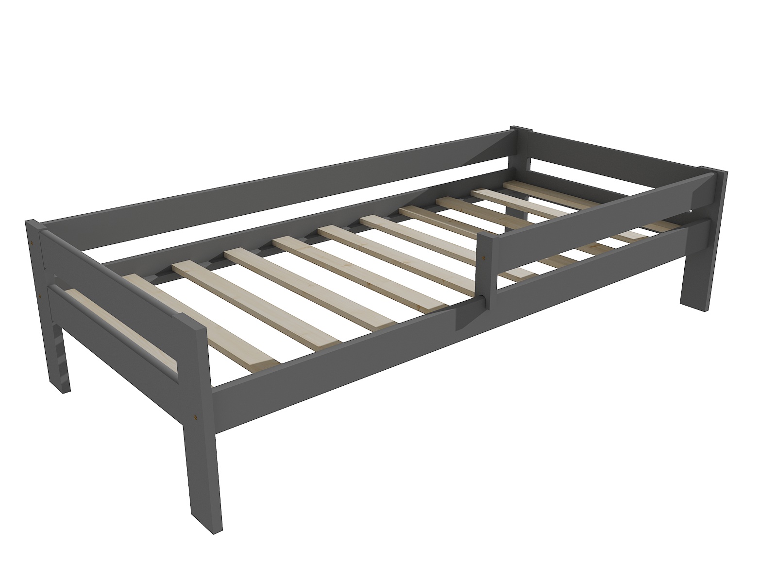 Dětská postel se zábranou HARPER Barva: barva šedá, Rozměr: 80 x 180 cm