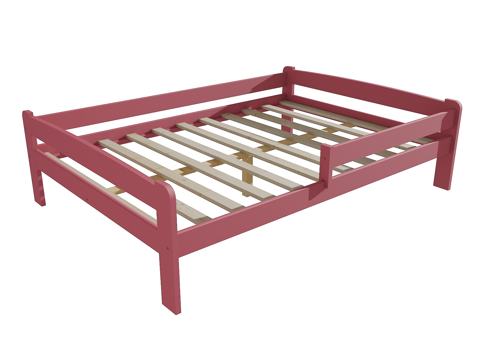 Dětská postel se zábranou JAMES Barva: barva růžová, Rozměr: 140 x 200 cm