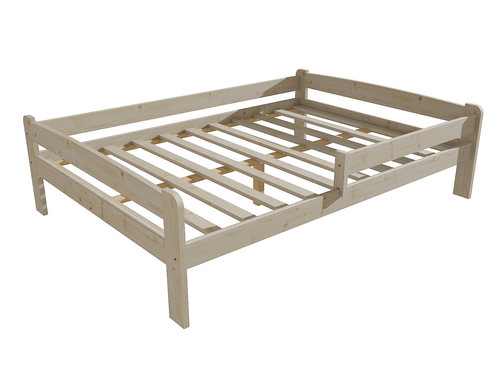Dětská postel se zábranou JAMES Barva: surové dřevo, Rozměr: 140 x 200 cm