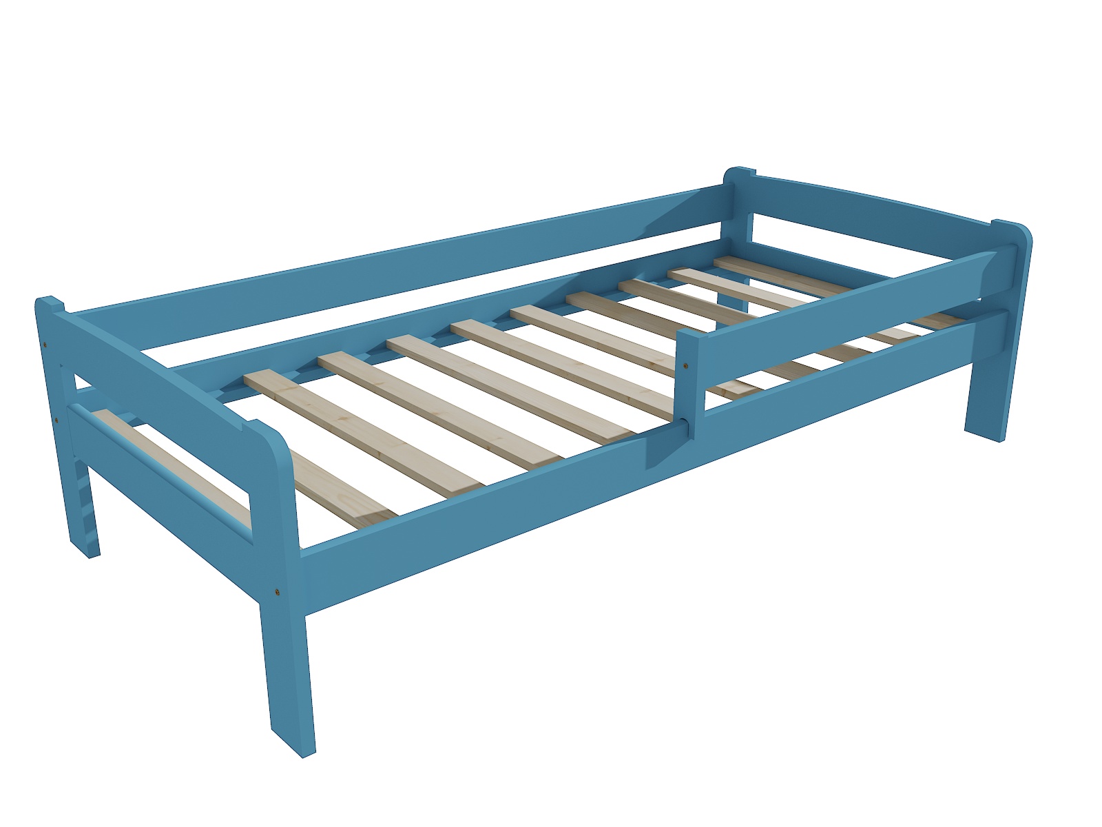 Dětská postel se zábranou JAMES Barva: barva modrá, Rozměr: 100 x 200 cm