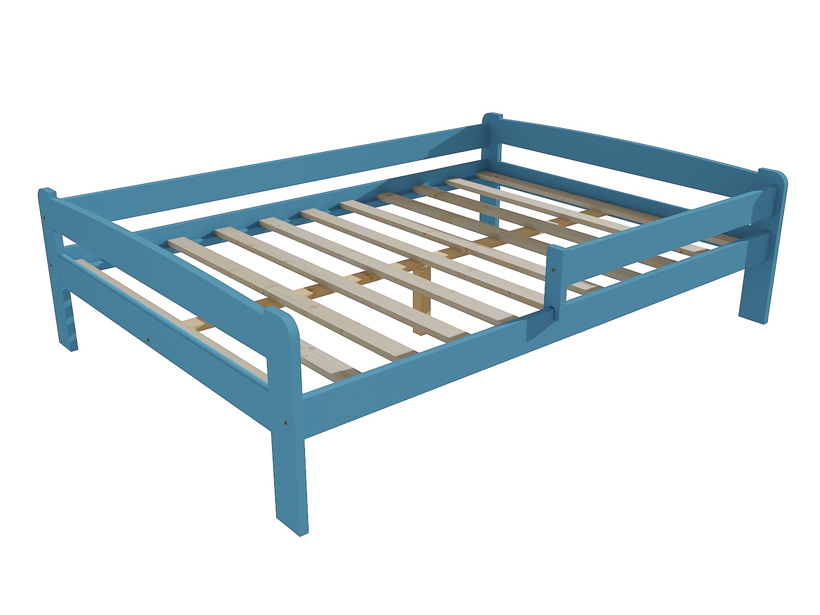 Dětská postel se zábranou JAMES Barva: barva modrá, Rozměr: 140 x 200 cm