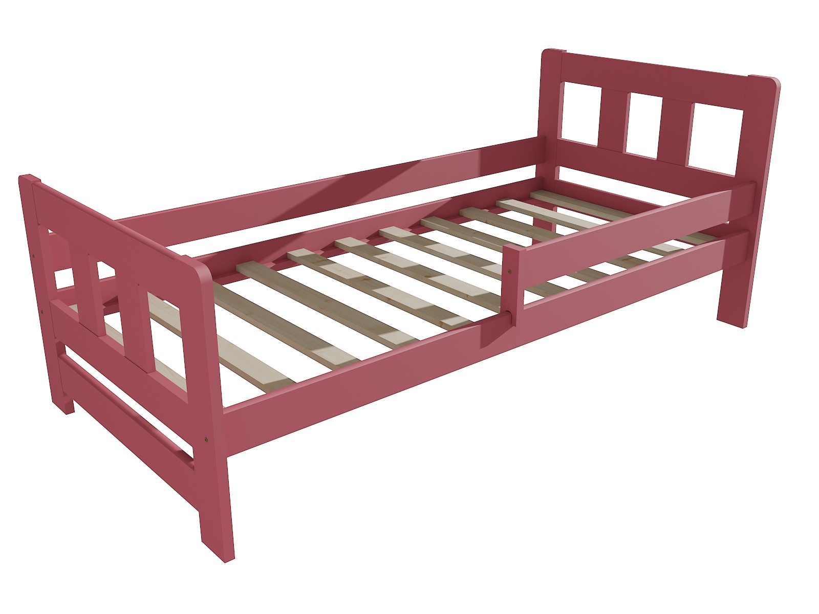 Dětská postel se zábranou EVELYN Barva: barva růžová, Rozměr: 100 x 200 cm