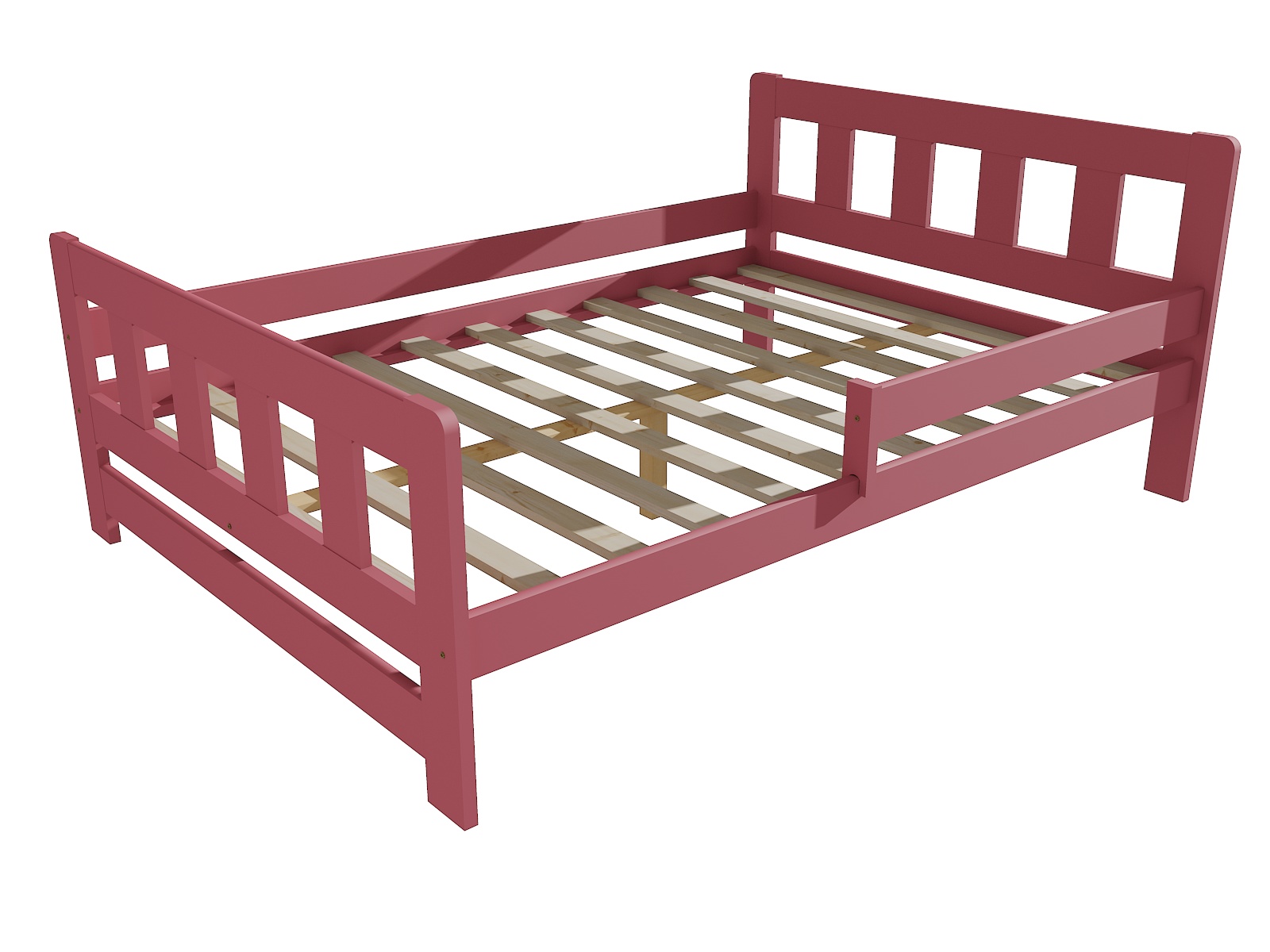 Dětská postel se zábranou EVELYN Barva: barva růžová, Rozměr: 140 x 200 cm
