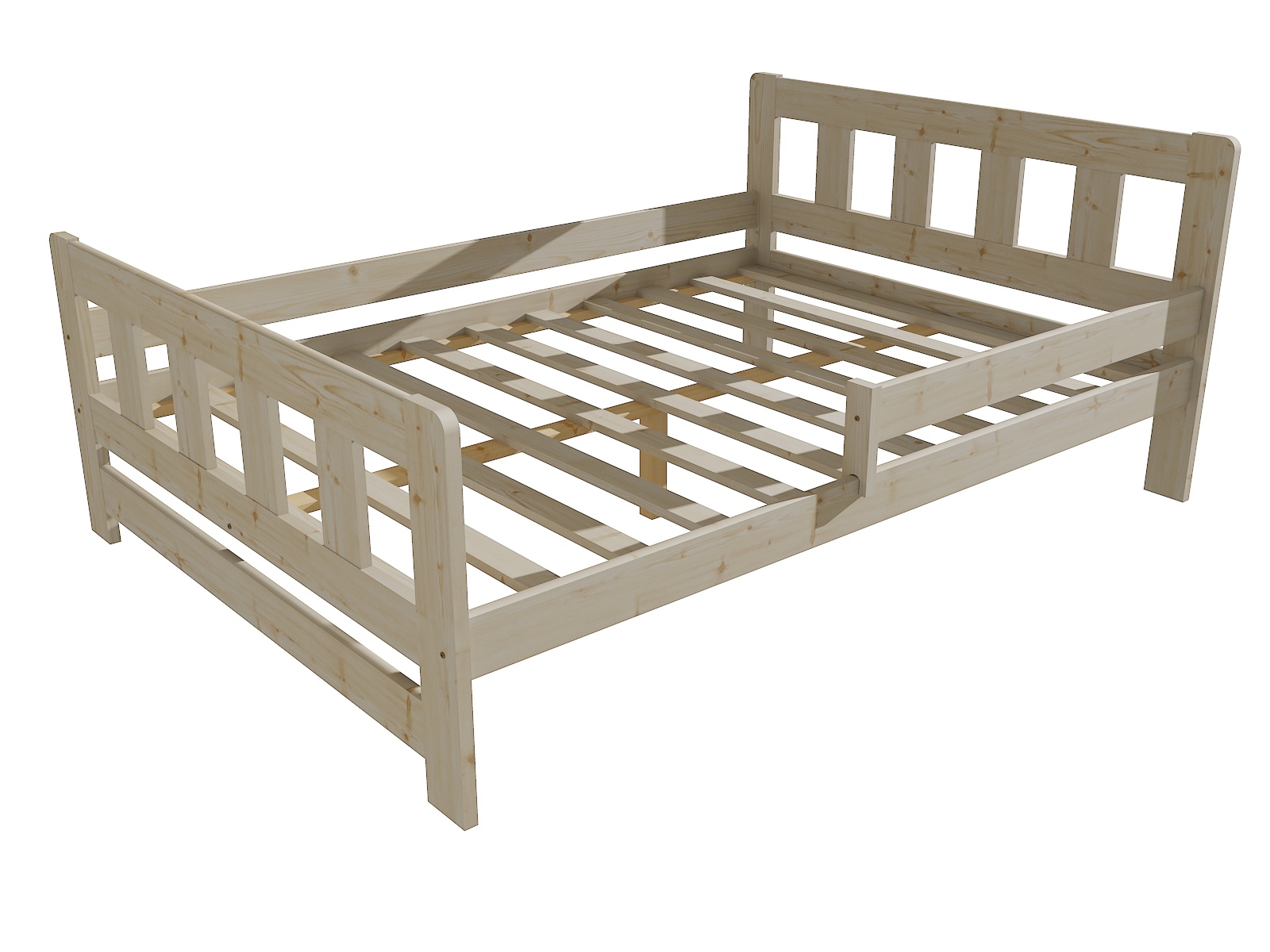 Dětská postel se zábranou EVELYN Barva: surové dřevo, Rozměr: 140 x 200 cm