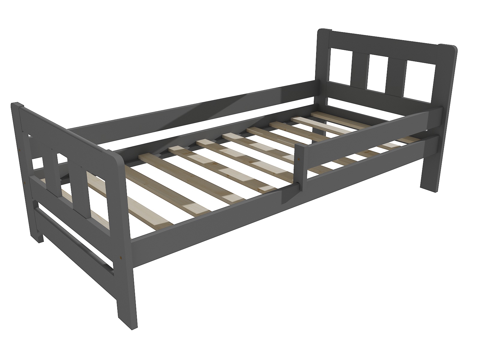 Dětská postel se zábranou EVELYN Barva: barva šedá, Rozměr: 80 x 180 cm