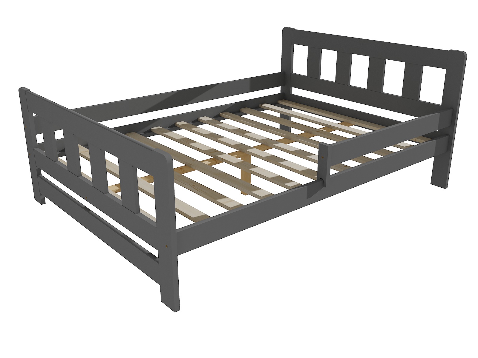 Dětská postel se zábranou EVELYN Barva: barva šedá, Rozměr: 140 x 200 cm