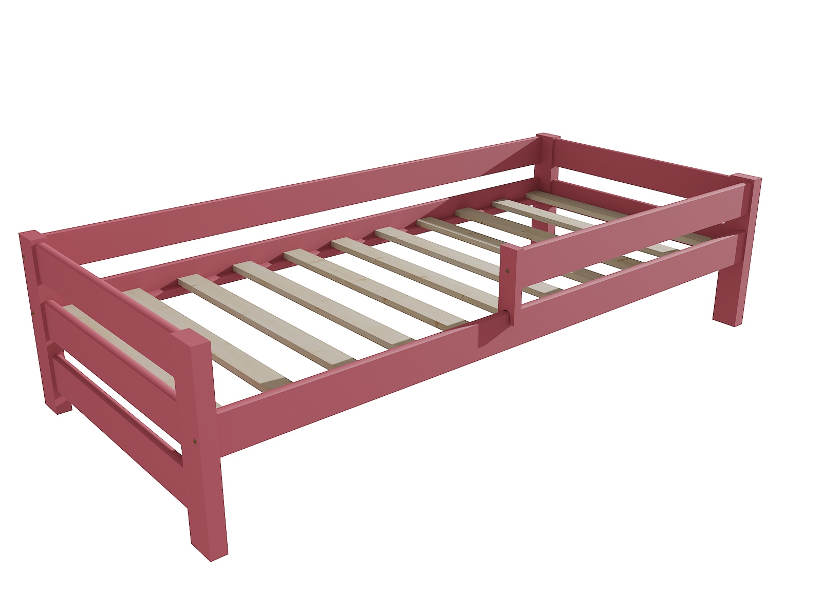 Dětská postel se zábranou ALEXANDER Barva: barva růžová, Rozměr: 100 x 200 cm