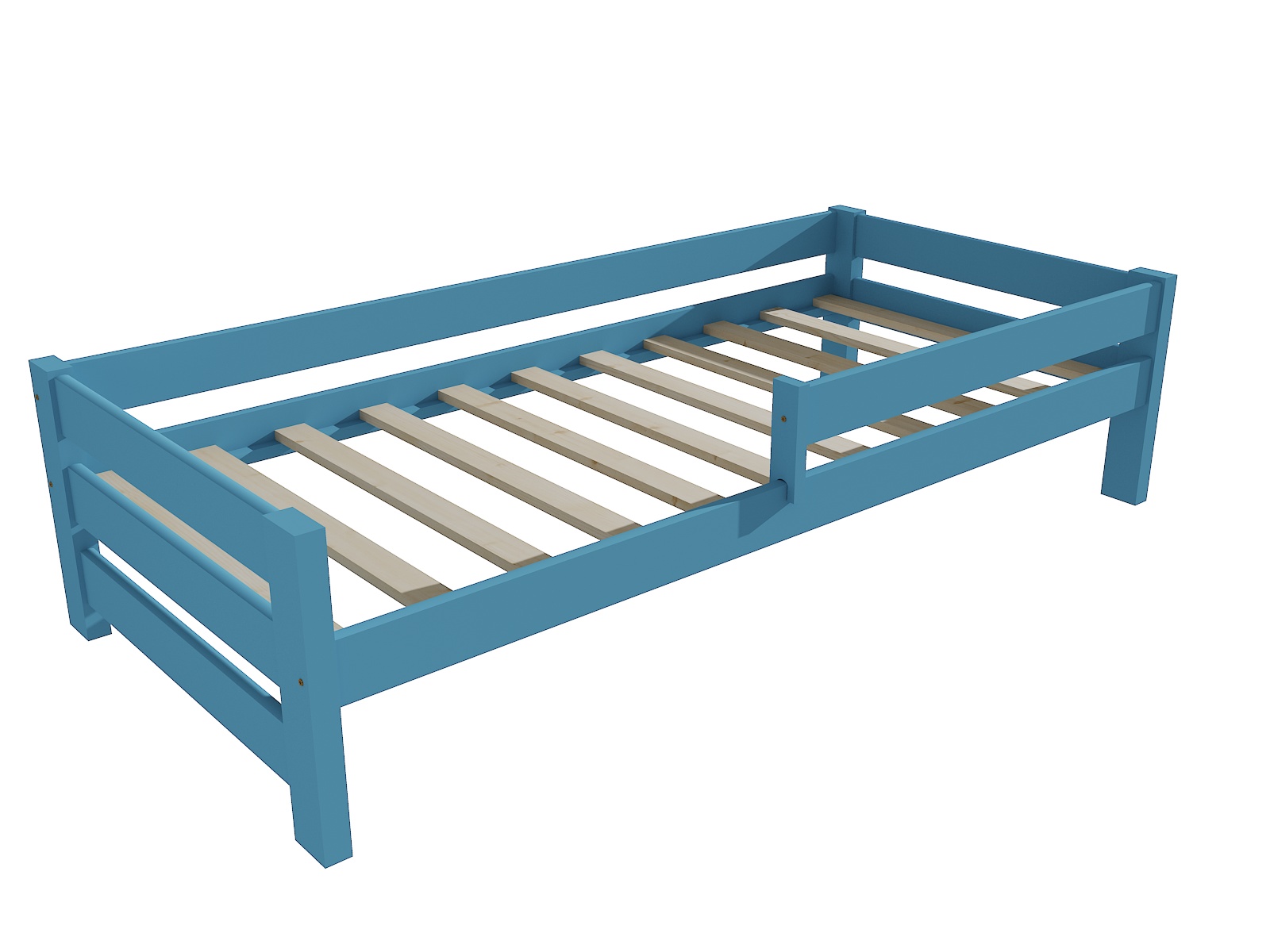 Dětská postel se zábranou ALEXANDER Barva: barva modrá, Rozměr: 100 x 200 cm
