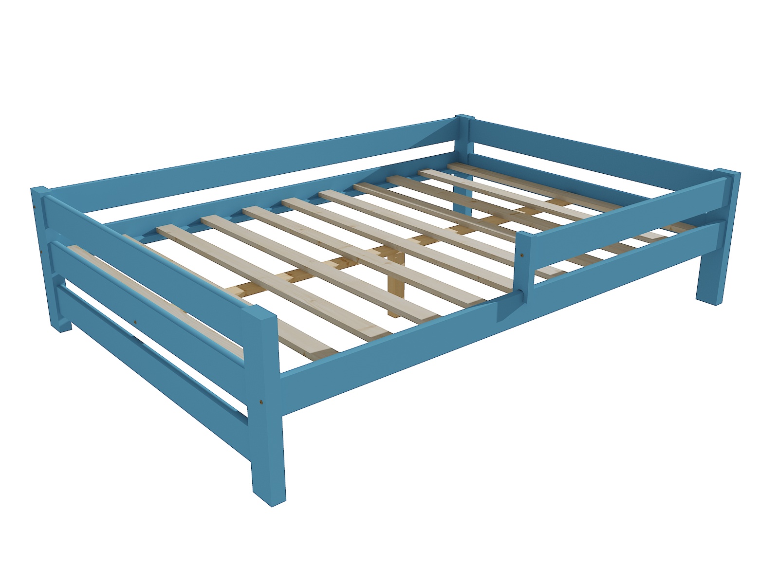 Dětská postel se zábranou ALEXANDER Barva: barva modrá, Rozměr: 120 x 200 cm