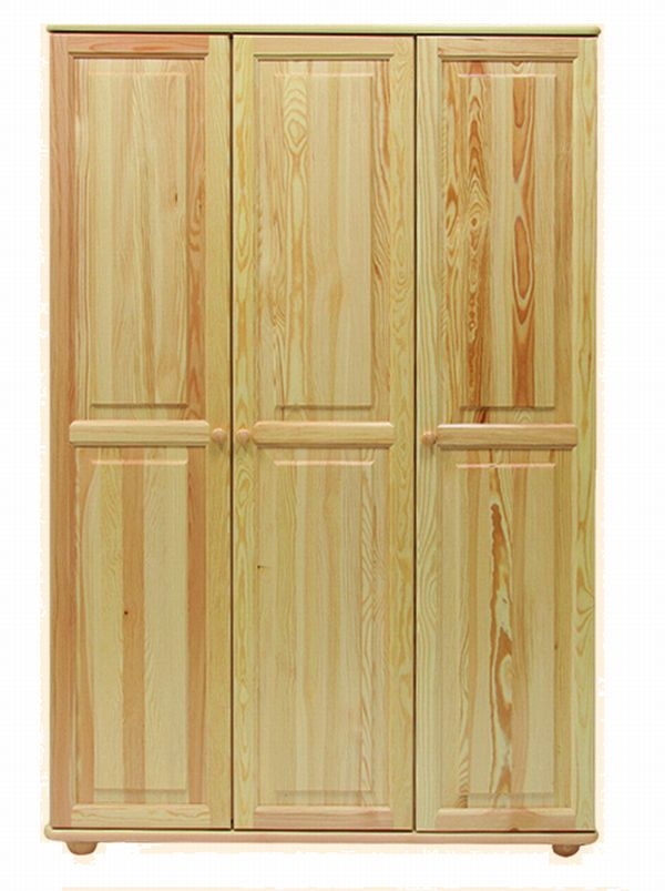 Šatní skříň ze dřeva HELLAND NORE Barva: surové dřevo, Šířka: 120 cm