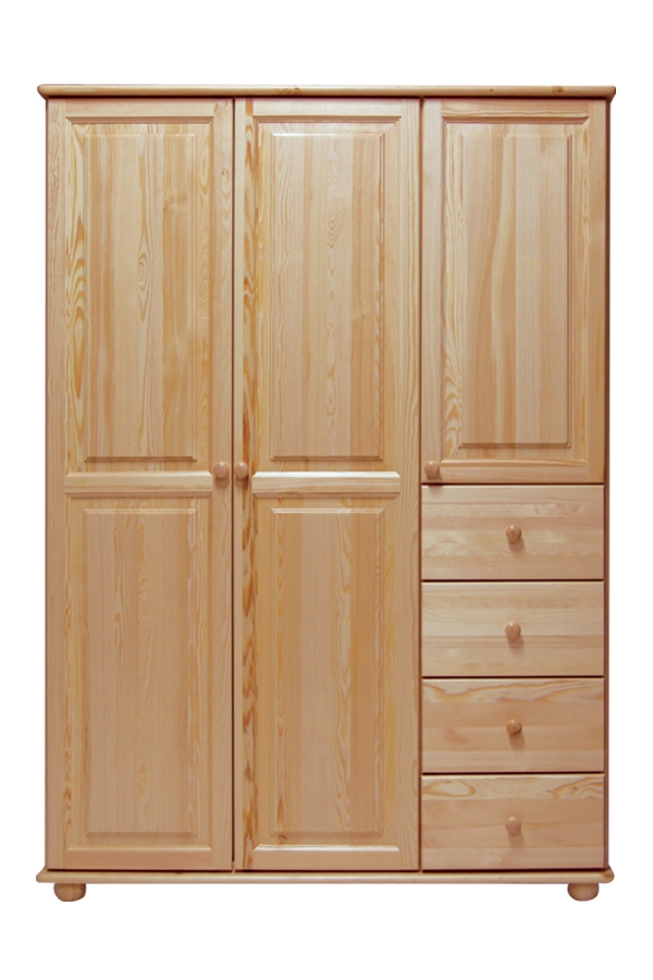 Šatní skříň ze dřeva AUNE NORE Barva: surové dřevo, Šířka: 133 cm