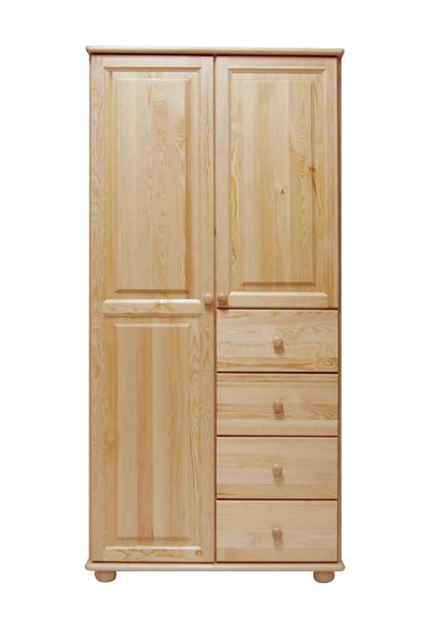 Šatní skříň ze dřeva BOE NORE Barva: barva bílá, Šířka: 90 cm