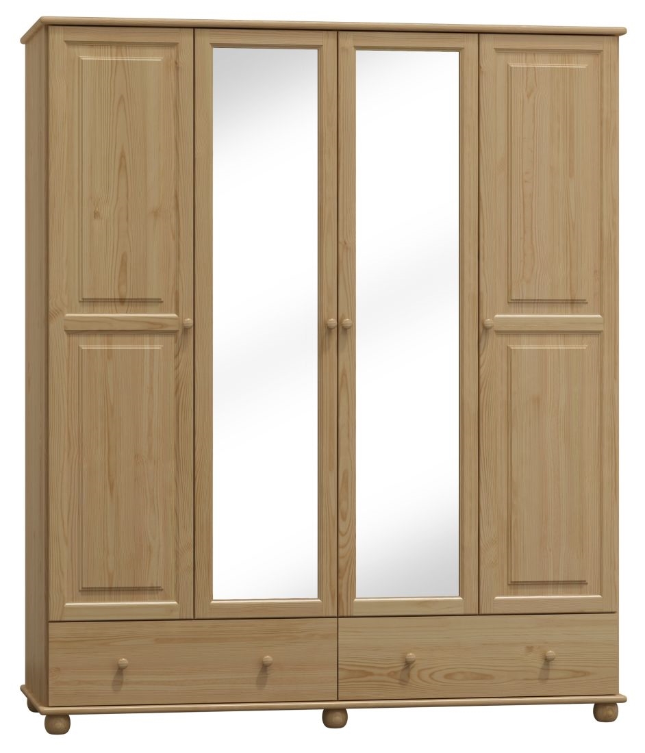 Šatní skříň ze dřeva ABRAHAMSEN NORE Barva: surové dřevo, Šířka: 160 cm