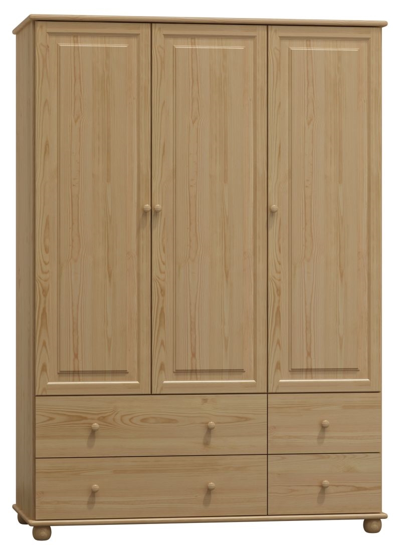 Šatní skříň ze dřeva MADSEN NORE Barva: surové dřevo, Šířka: 133 cm
