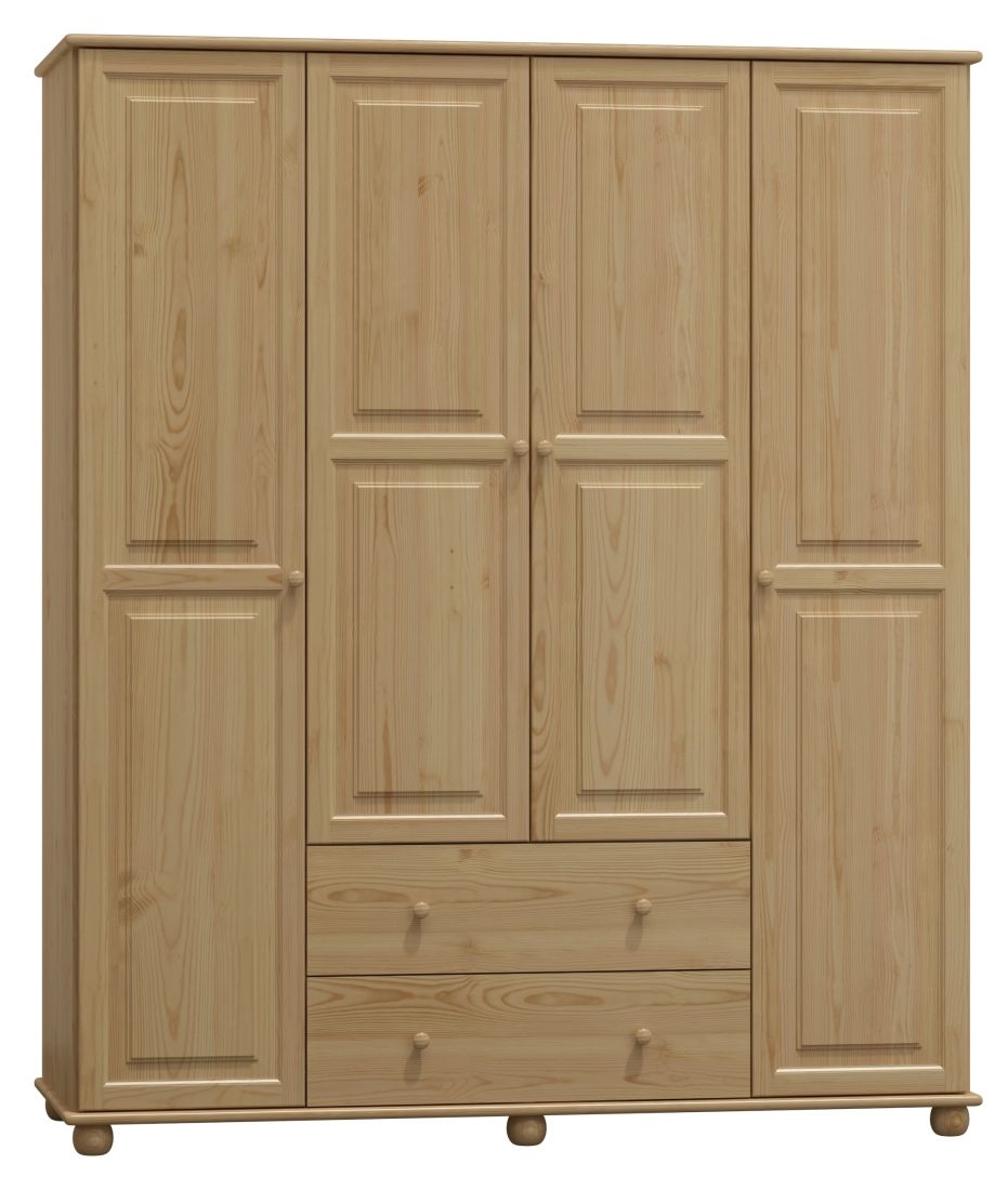 Šatní skříň ze dřeva BJERKE NORE Barva: surové dřevo, Šířka: 160 cm