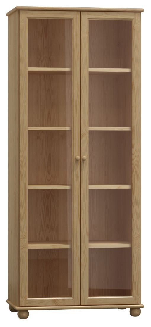 Vitrína ze dřeva STEEN NORE Barva: surové dřevo, Šířka: 80 cm