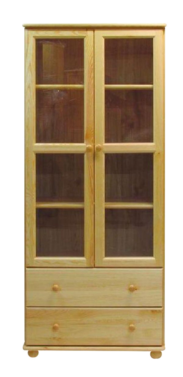 Vitrína ze dřeva HOVLAND NORE Barva: surové dřevo, Šířka: 80 cm