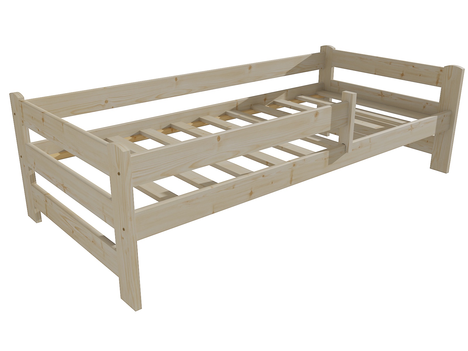 Dětská postel AIDEN se zábranou Barva: surové dřevo, Rozměr: 70 x 160 cm