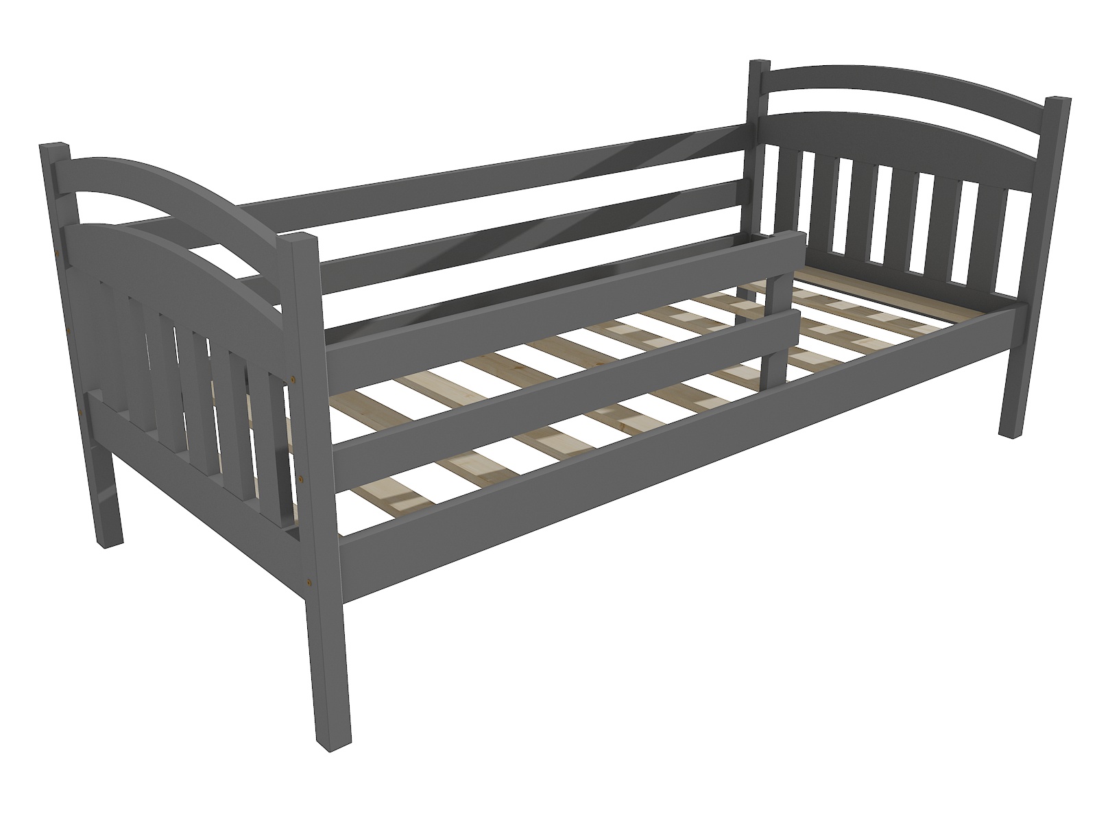 Dětská postel RILEY se zábranou Barva: surové dřevo, Rozměr: 80 x 160 cm