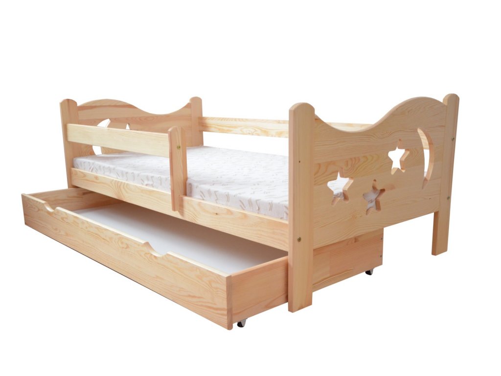 Dětská postel GABRIEL Barva: surové dřevo, Rozměr: 70 x 160 cm