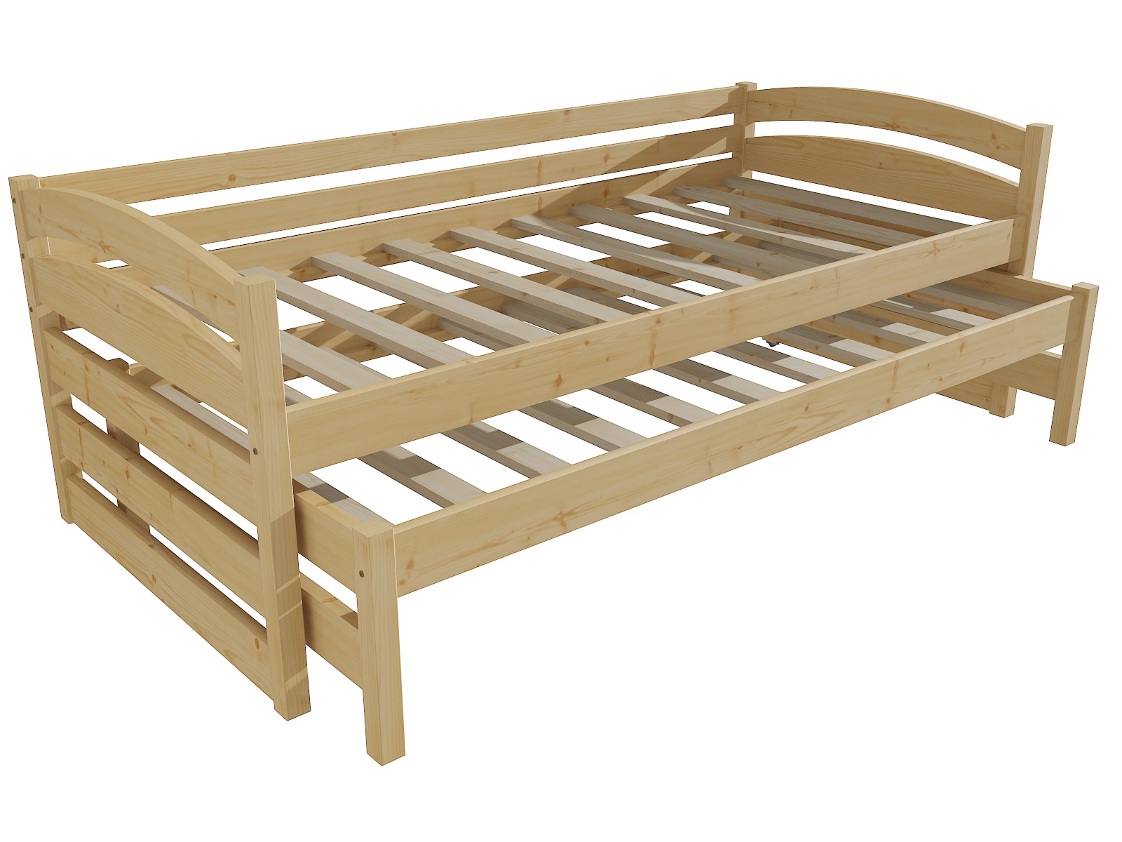 Dětská postel s výsuvnou přistýlkou DAVID Barva: bezbarvý lak, Rozměr: 80 x 200 cm