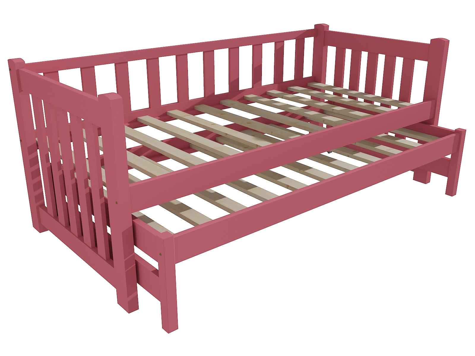 Dětská postel s výsuvnou přistýlkou AUBREY Barva: barva růžová, Rozměr: 80 x 180 cm