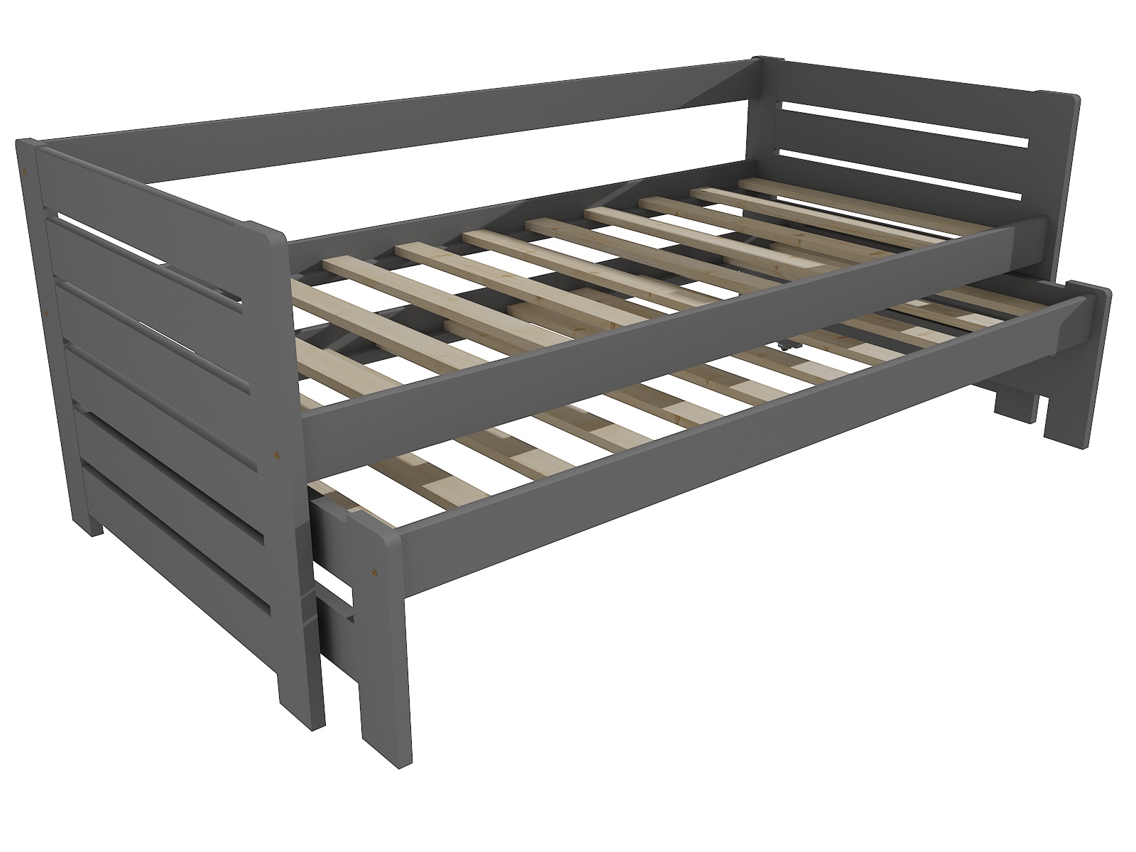 Dětská postel s výsuvnou přistýlkou LILY Barva: barva šedá, Rozměr: 90 x 180 cm