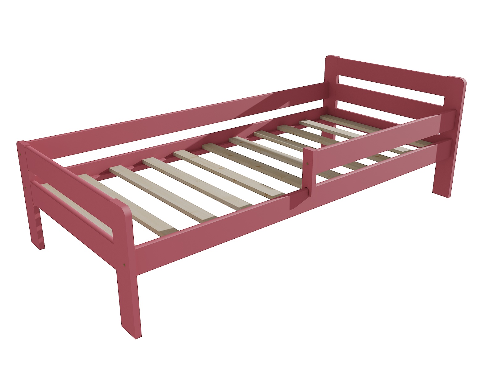 Dětská postel se zábranou DYLAN Barva: barva růžová, Rozměr: 70 x 160 cm