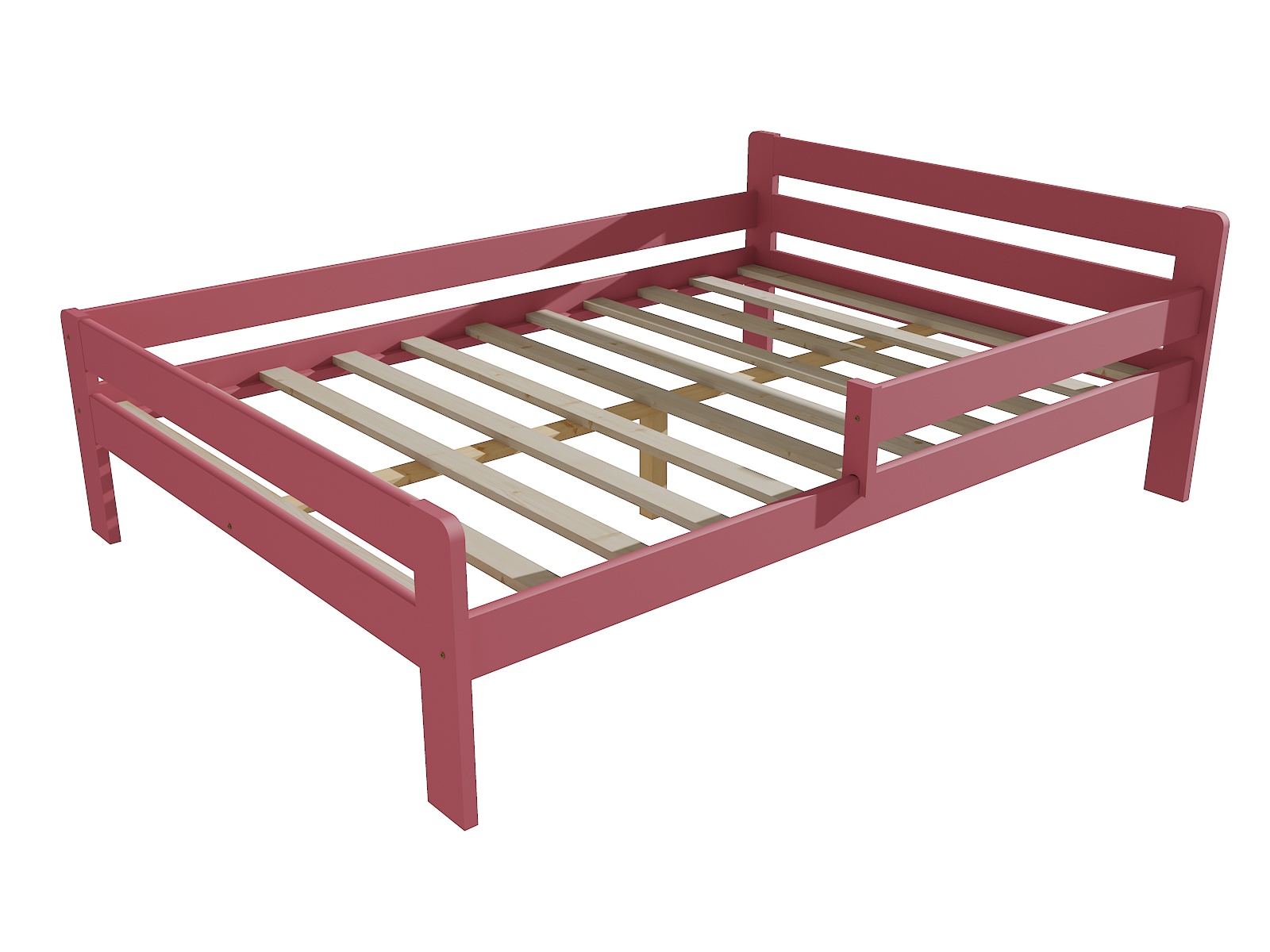 Dětská postel se zábranou DYLAN Barva: barva růžová, Rozměr: 140 x 200 cm