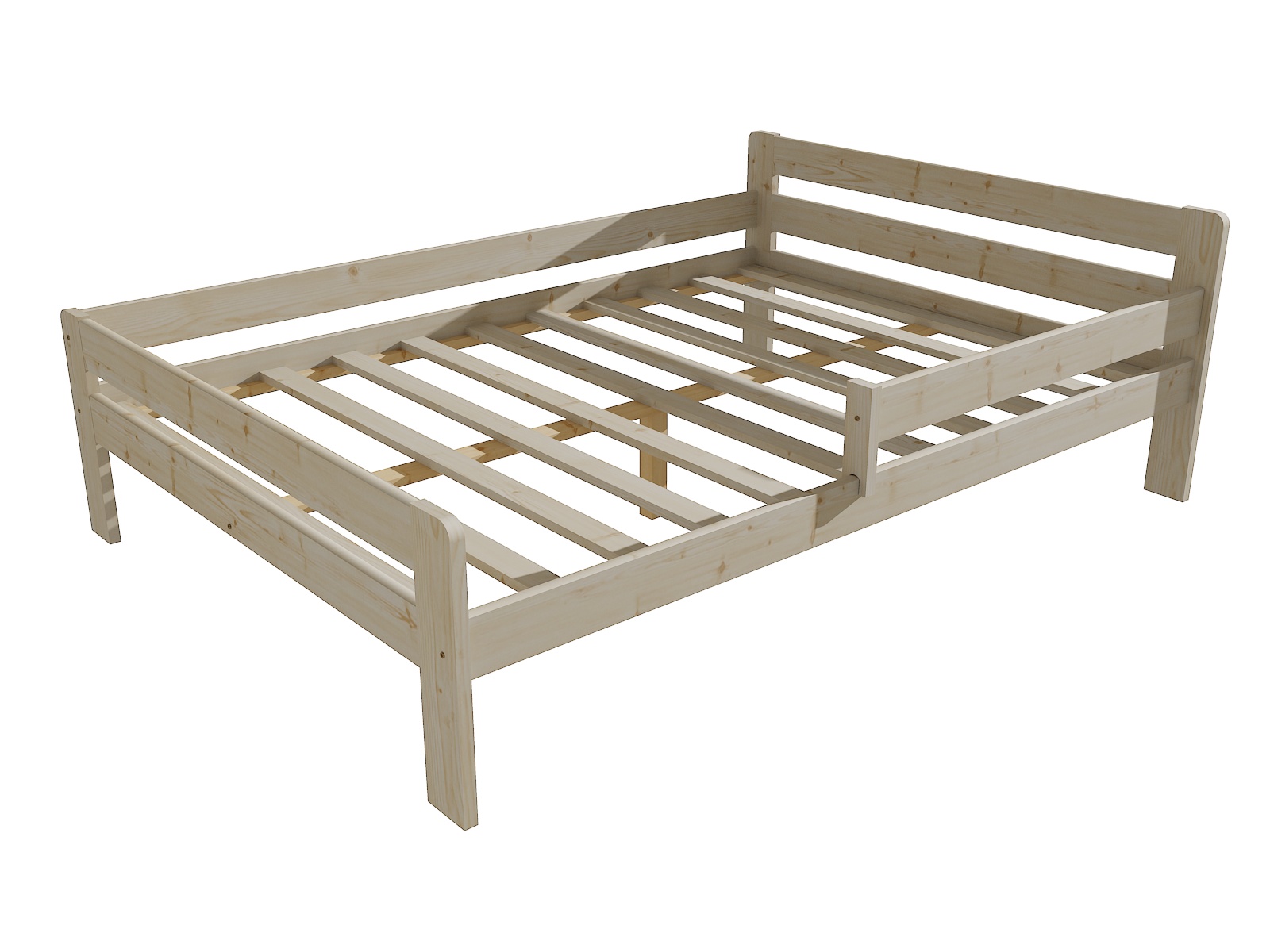 Dětská postel se zábranou DYLAN Barva: surové dřevo, Rozměr: 120 x 200 cm
