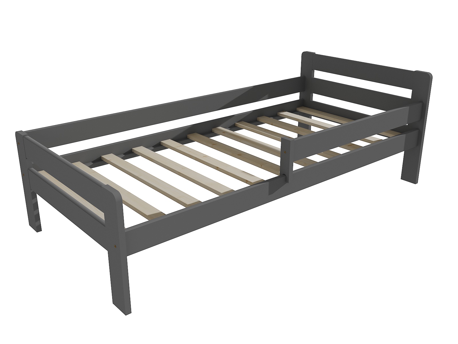 Dětská postel se zábranou DYLAN Barva: barva šedá, Rozměr: 80 x 180 cm