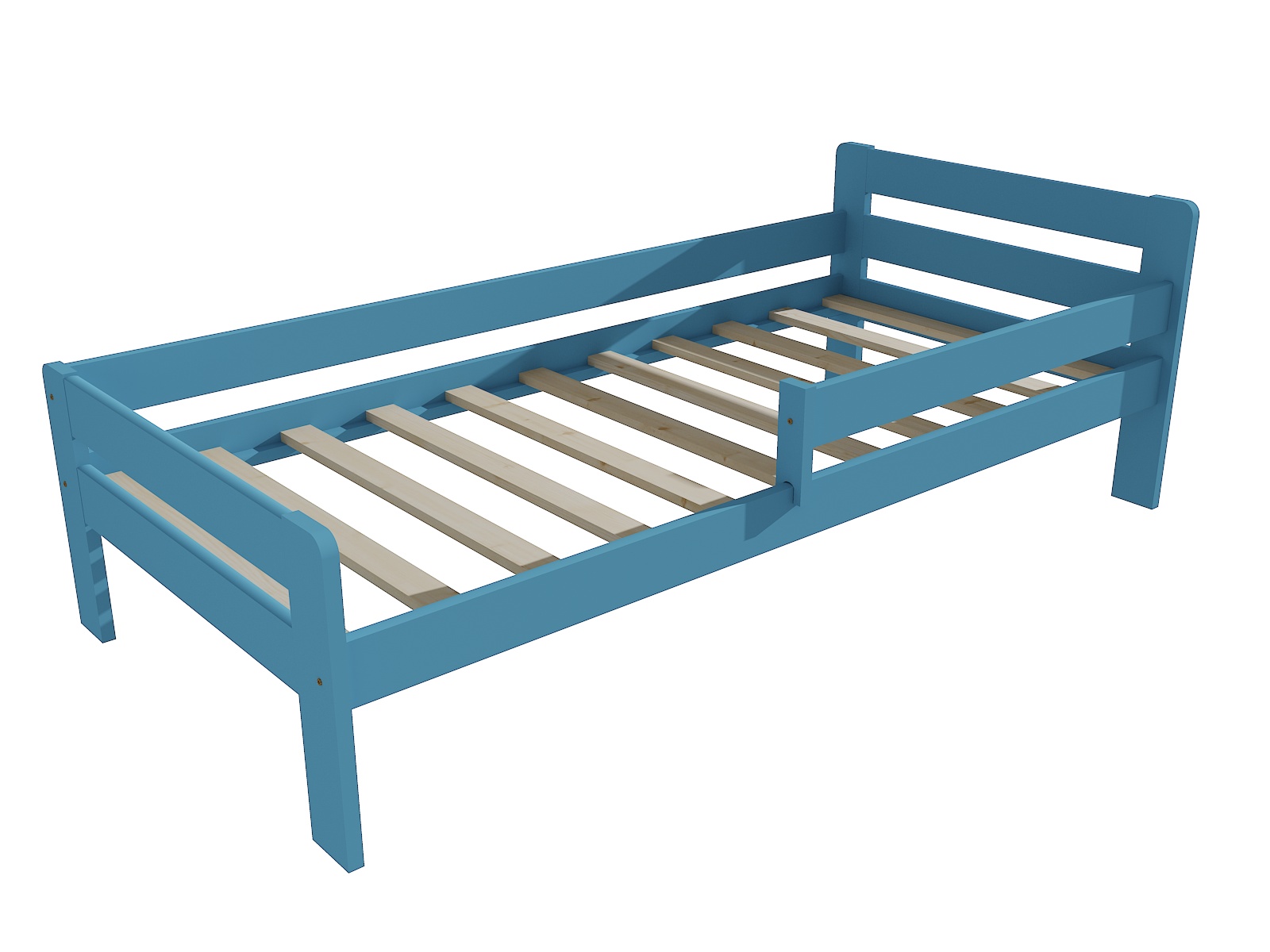 Dětská postel se zábranou DYLAN Barva: barva modrá, Rozměr: 70 x 160 cm