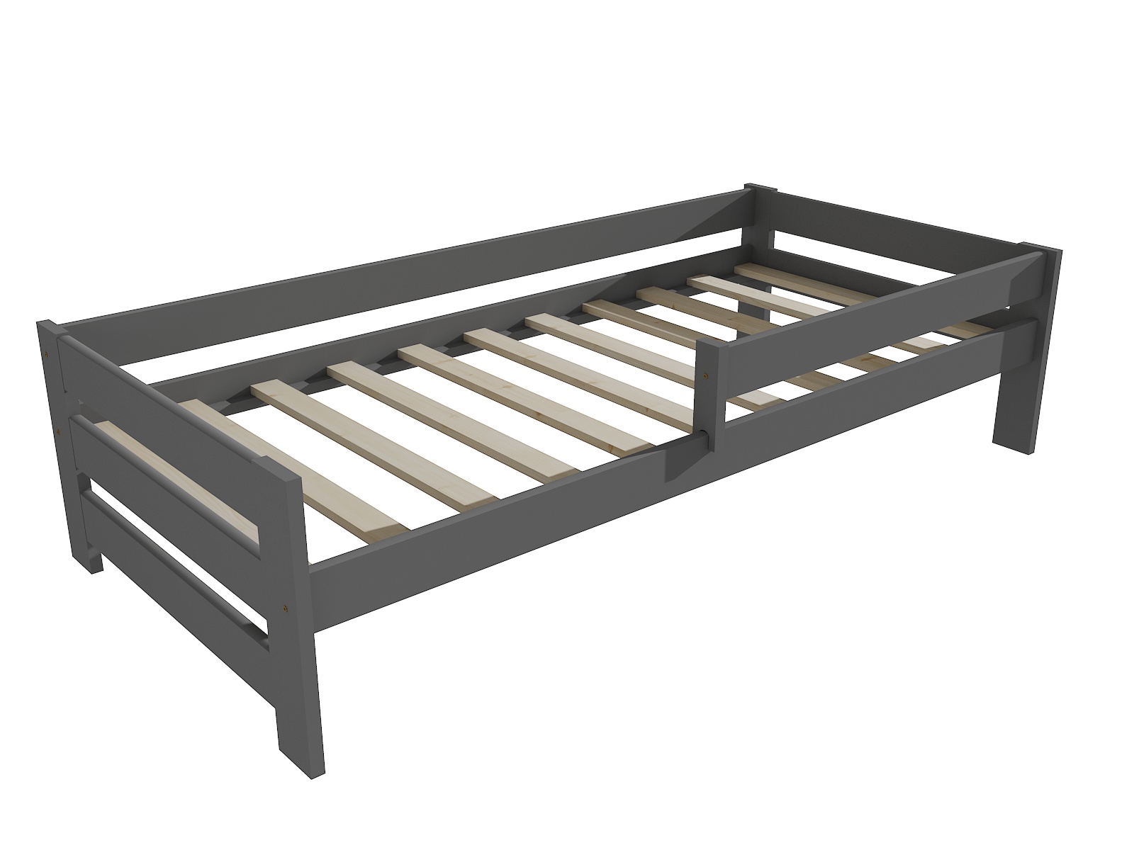 Dětská postel se zábranou ZOE Barva: barva šedá, Rozměr: 80 x 180 cm