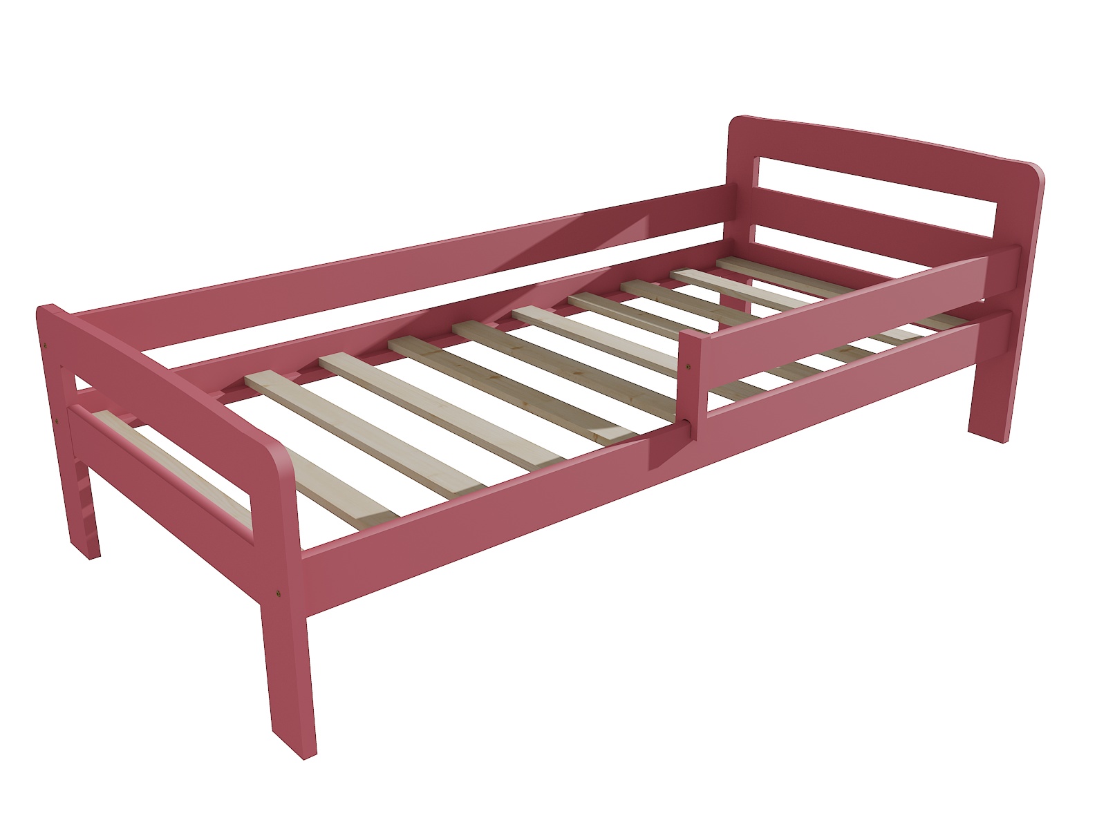 Dětská postel se zábranou ISAAC Barva: barva růžová, Rozměr: 70 x 160 cm