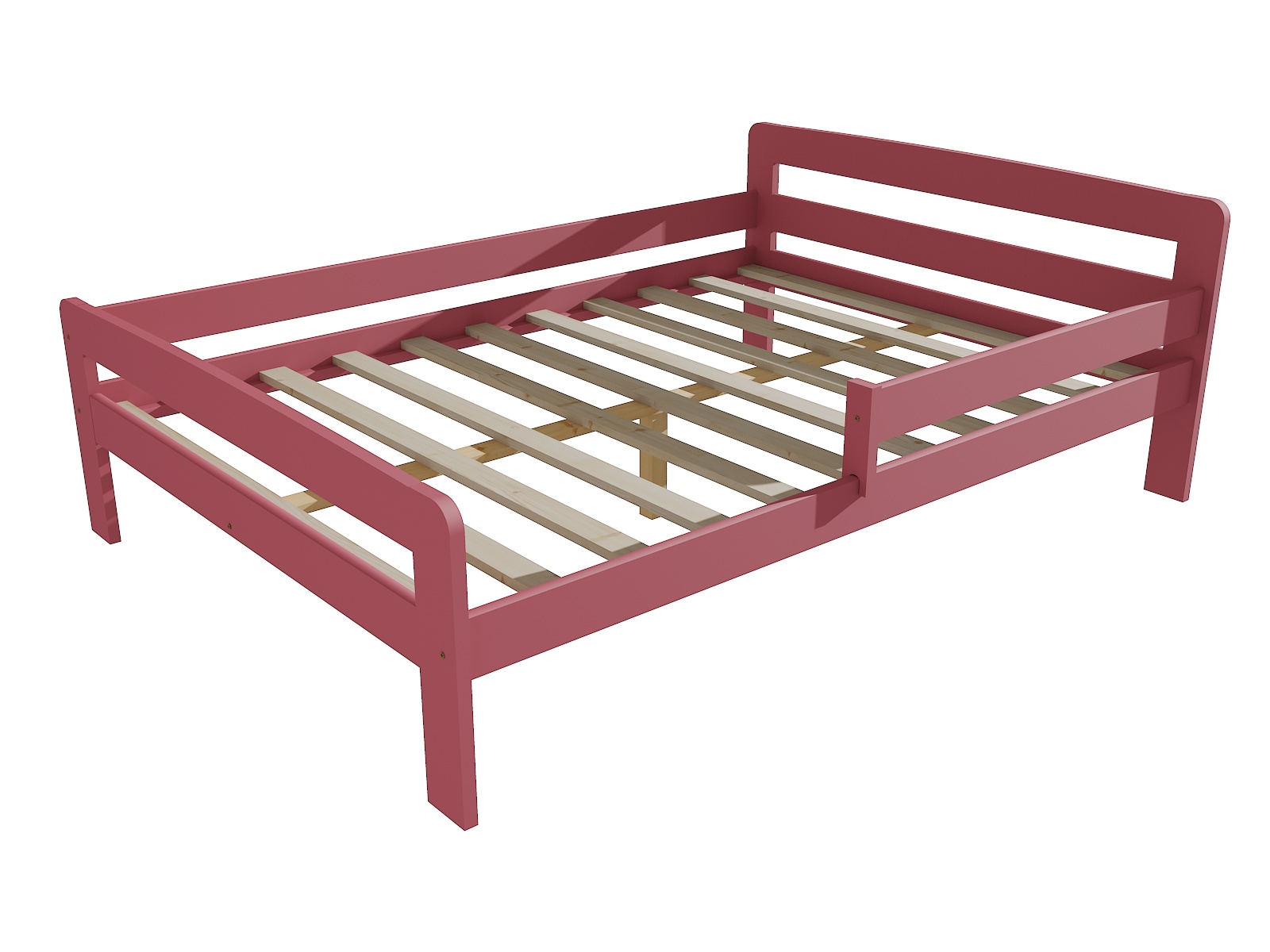 Dětská postel se zábranou ISAAC Barva: barva růžová, Rozměr: 120 x 200 cm