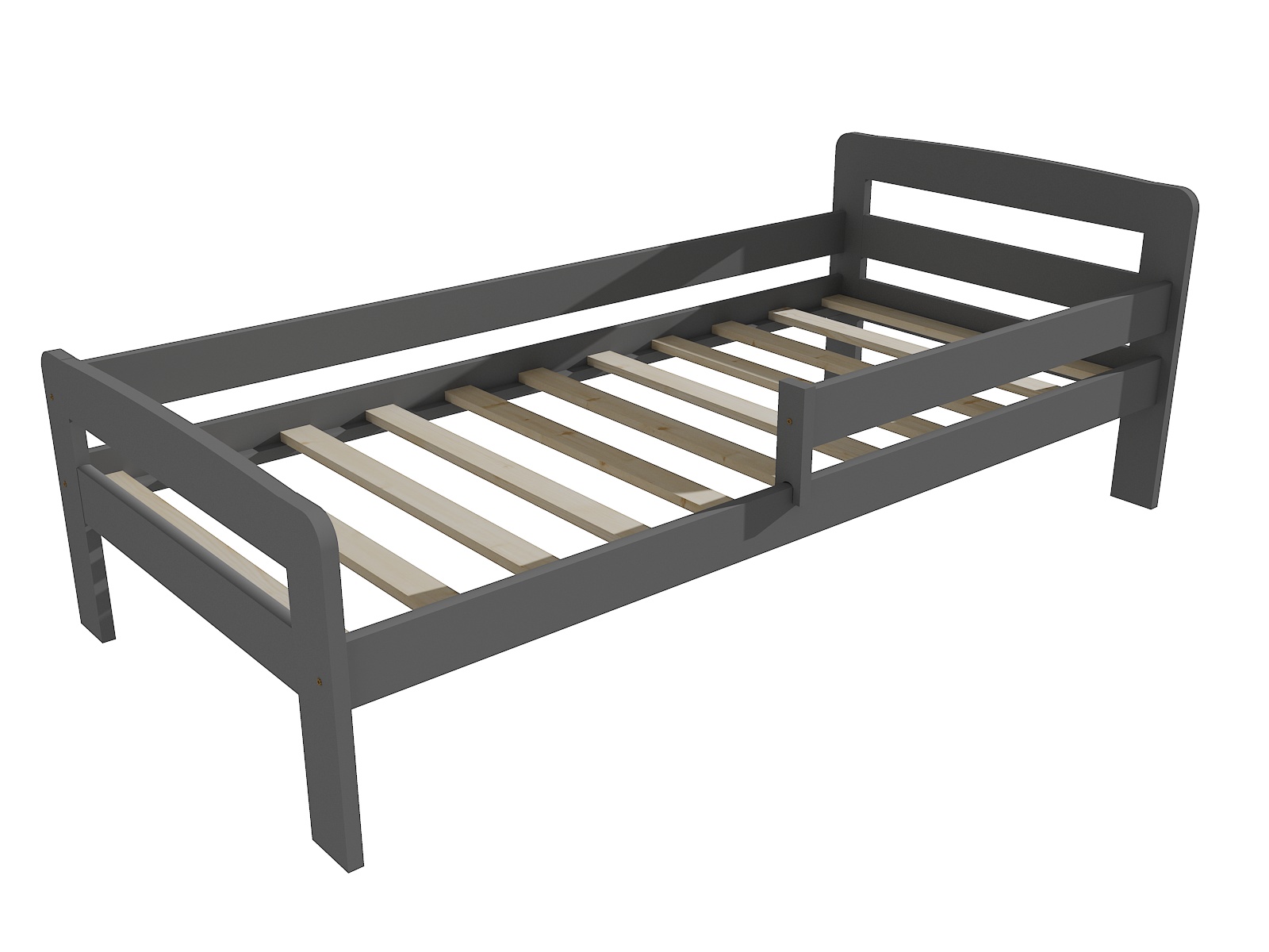 Dětská postel se zábranou ISAAC Barva: barva šedá, Rozměr: 80 x 180 cm