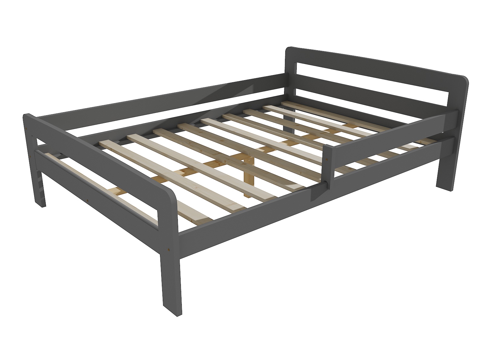 Dětská postel se zábranou ISAAC Barva: barva šedá, Rozměr: 120 x 200 cm