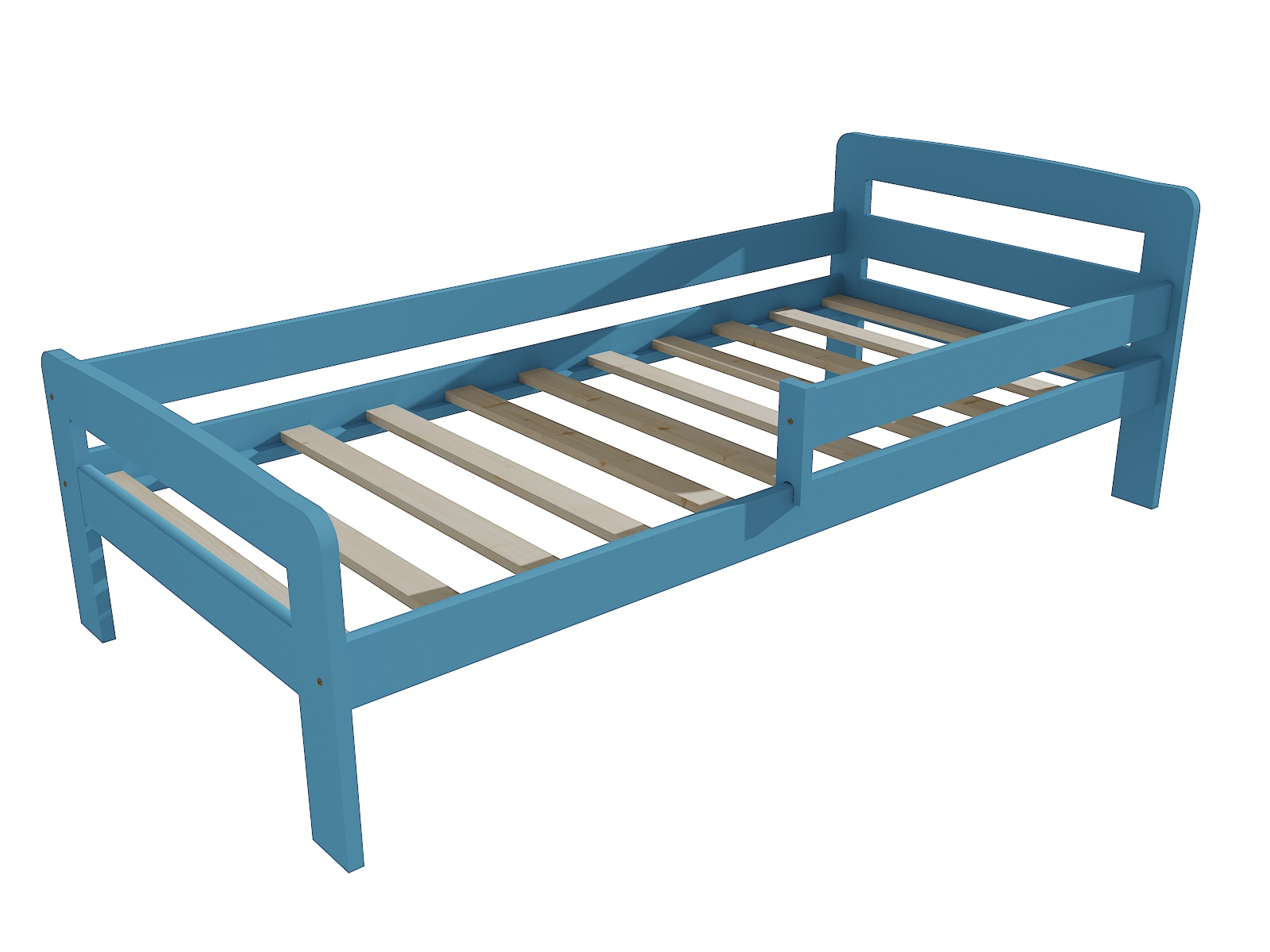 Dětská postel se zábranou ISAAC Barva: barva modrá, Rozměr: 70 x 160 cm